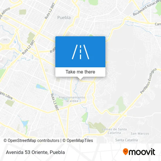 Avenida 53 Oriente map