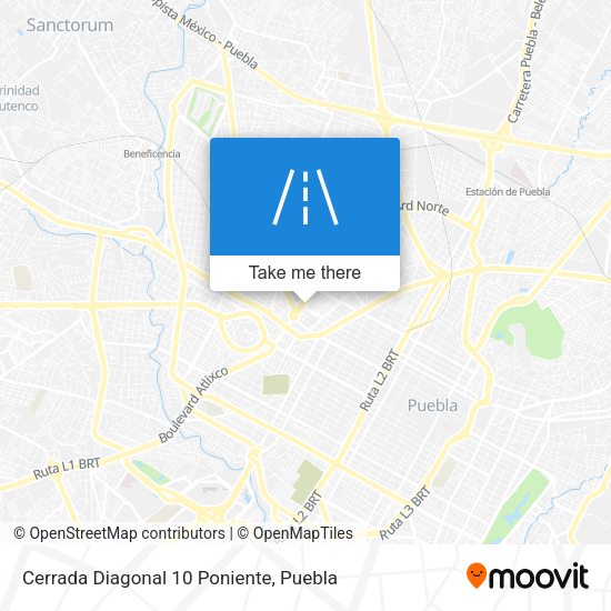 Cerrada Diagonal 10 Poniente map