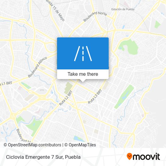 Mapa de Ciclovía Emergente 7 Sur