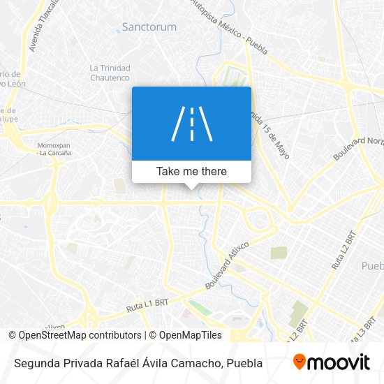 Mapa de Segunda Privada Rafaél Ávila Camacho