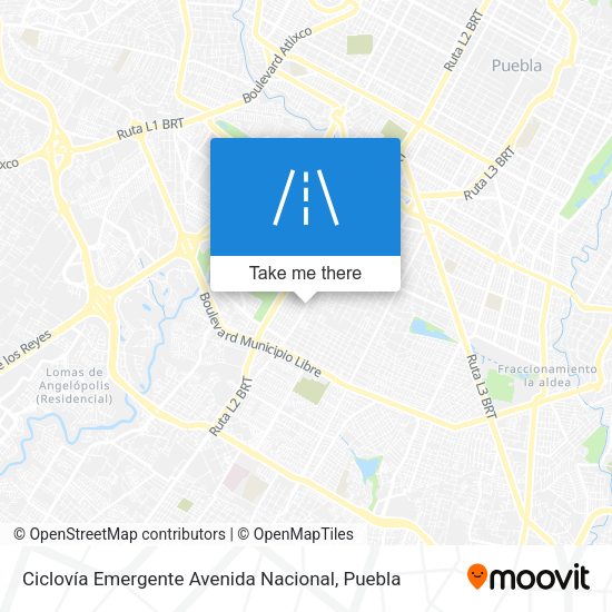 Mapa de Ciclovía Emergente Avenida Nacional