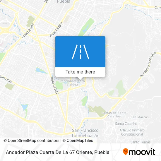 Andador Plaza Cuarta De La 67 Oriente map