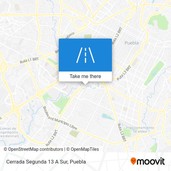 Mapa de Cerrada Segunda 13 A Sur