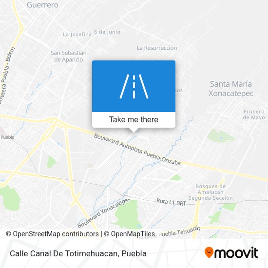 Calle Canal De Totimehuacan map