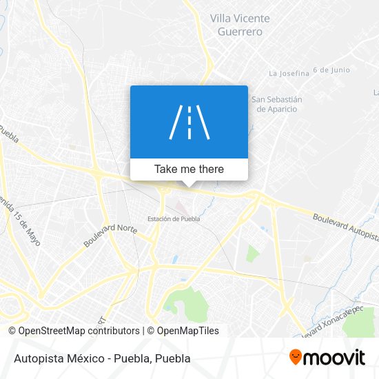Mapa de Autopista México - Puebla