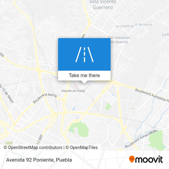 Mapa de Avenida 92 Poniente