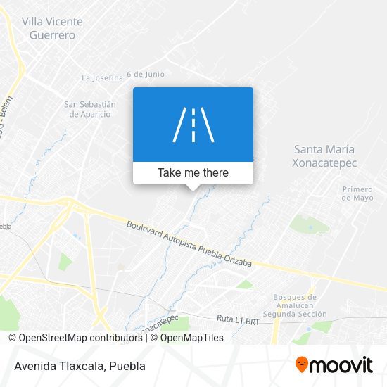 Avenida Tlaxcala map