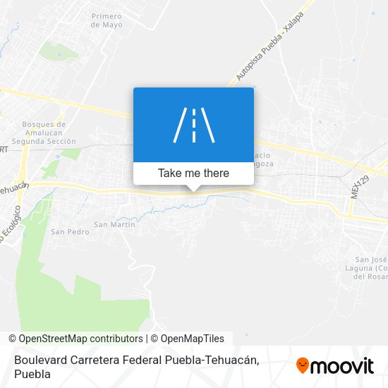 Mapa de Boulevard Carretera Federal Puebla-Tehuacán