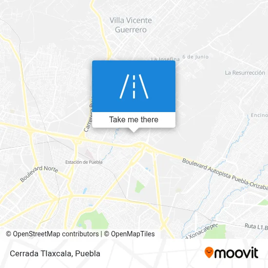 Cerrada Tlaxcala map