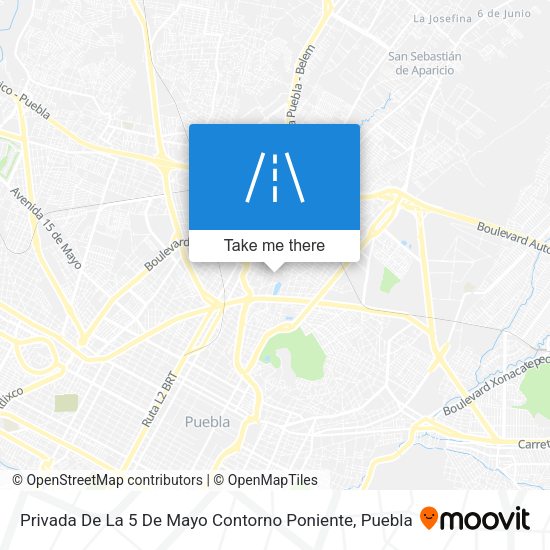 Privada De La 5 De Mayo Contorno Poniente map