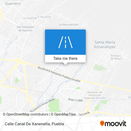 Mapa de Calle Canal De Xanenetla