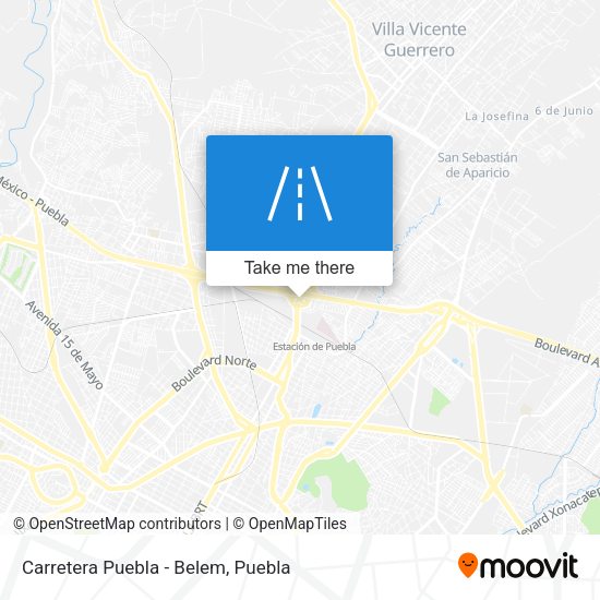 Carretera Puebla - Belem map