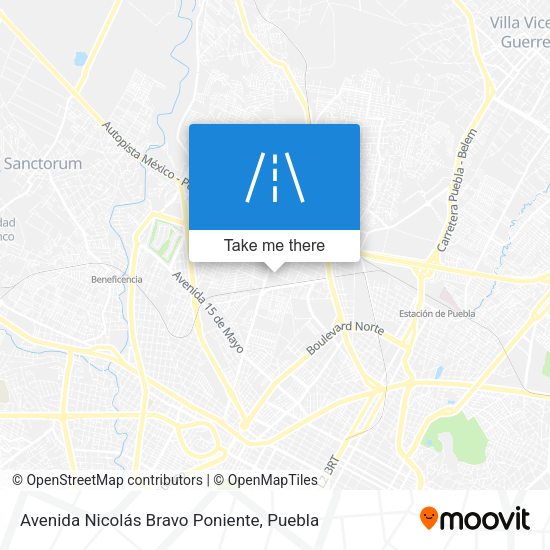 Avenida Nicolás Bravo Poniente map