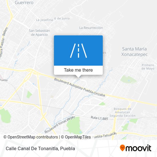Mapa de Calle Canal De Tonanitla