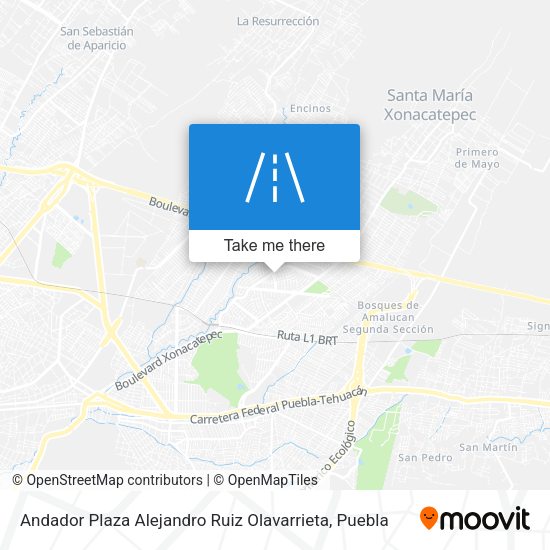 Mapa de Andador Plaza Alejandro Ruiz Olavarrieta