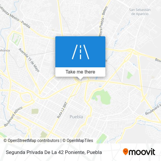 Segunda Privada De La 42 Poniente map