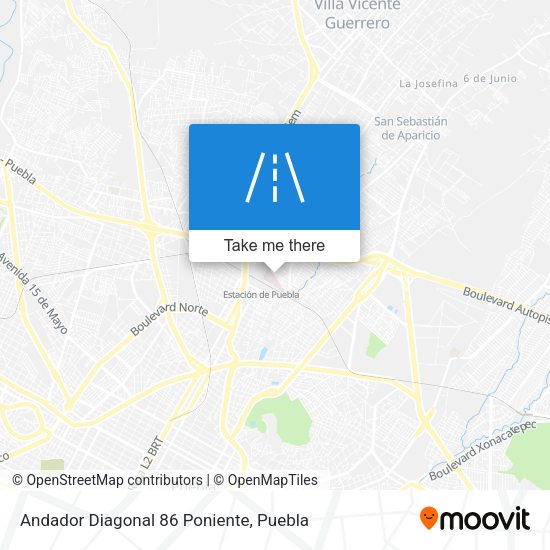 Andador Diagonal 86 Poniente map