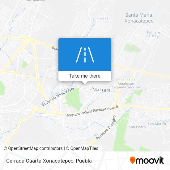 Cerrada Cuarta Xonacatepec map
