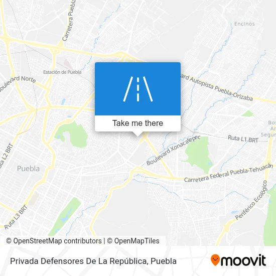 Privada Defensores De La República map