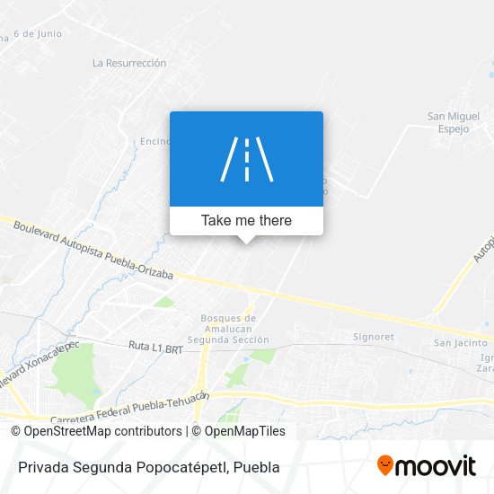 Mapa de Privada Segunda Popocatépetl