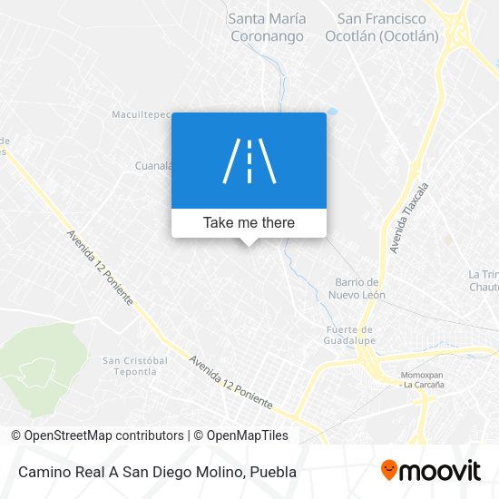 Camino Real A San Diego Molino map