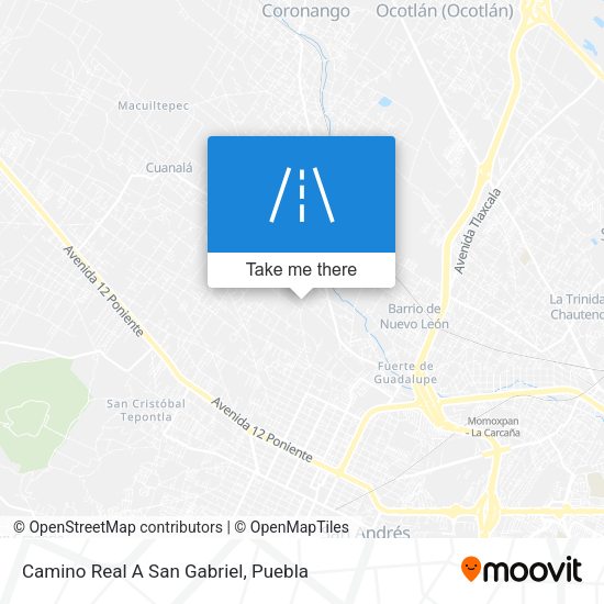 Camino Real A San Gabriel map