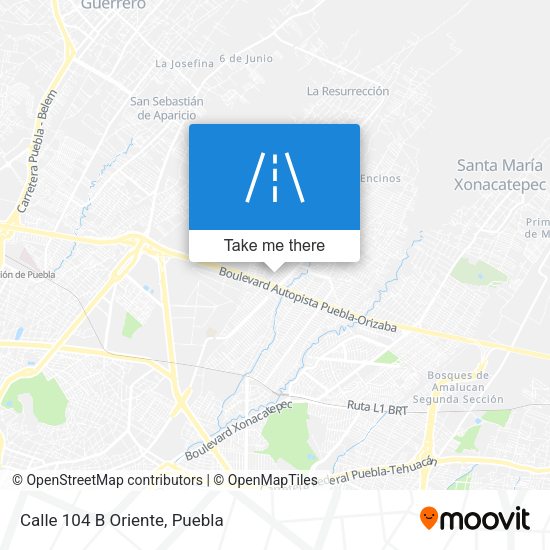Mapa de Calle 104 B Oriente