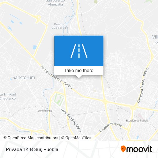 Mapa de Privada 14 B Sur