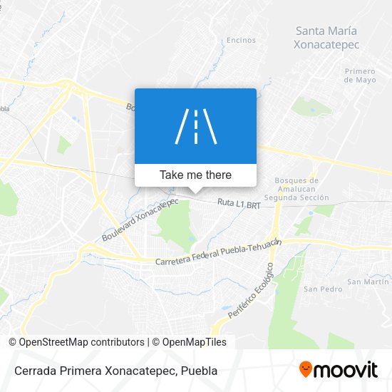 Mapa de Cerrada Primera Xonacatepec