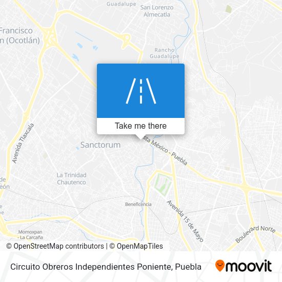 Circuito Obreros Independientes Poniente map