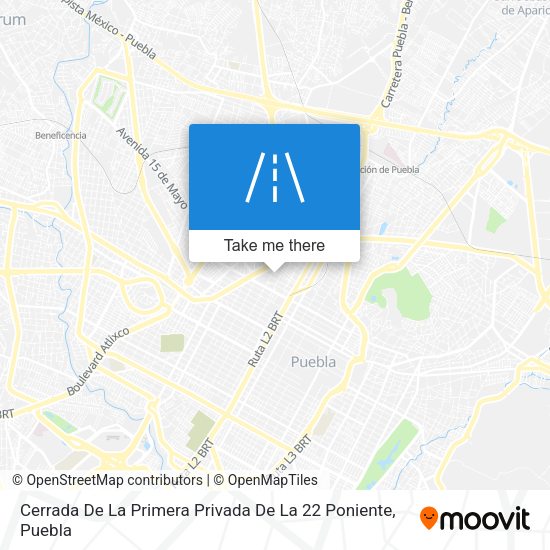 Cerrada De La Primera Privada De La 22 Poniente map