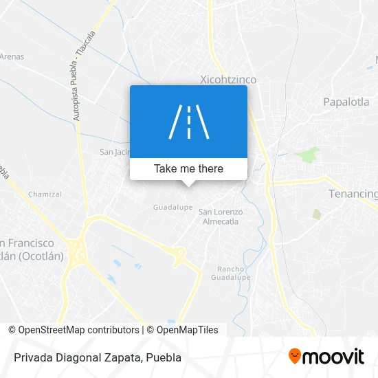 Privada Diagonal Zapata map