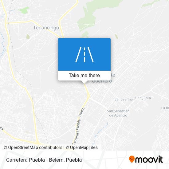 Mapa de Carretera Puebla - Belem