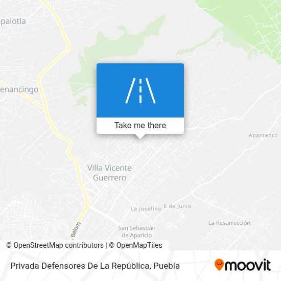 Privada Defensores De La República map