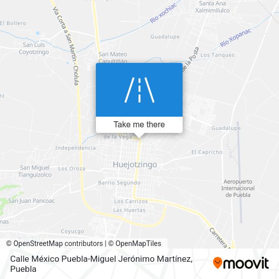 Mapa de Calle México Puebla-Miguel Jerónimo Martínez