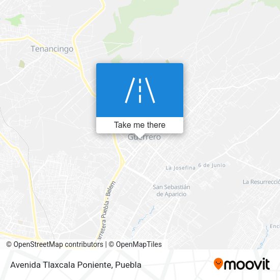 Avenida Tlaxcala Poniente map