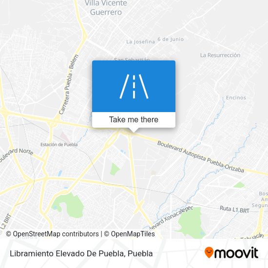 Libramiento Elevado De Puebla map