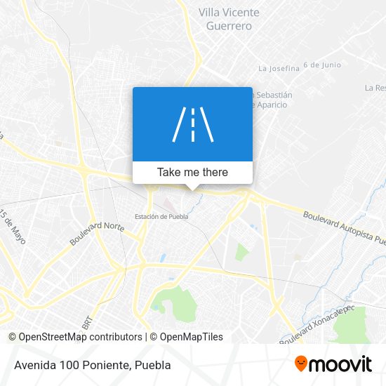 Mapa de Avenida 100 Poniente