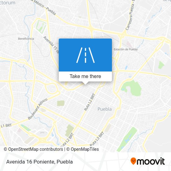 Mapa de Avenida 16 Poniente