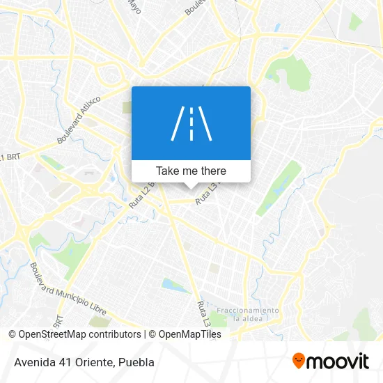 Avenida 41 Oriente map