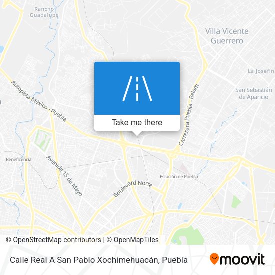 Mapa de Calle Real A San Pablo Xochimehuacán