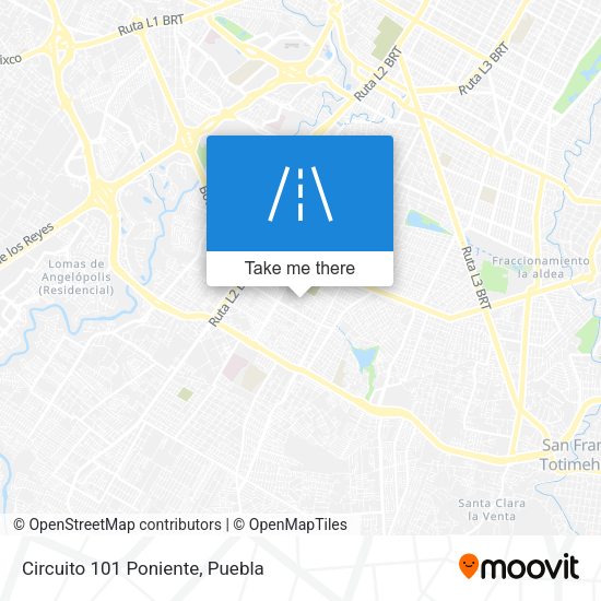 Mapa de Circuito 101 Poniente