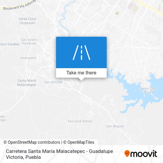 Carretera Santa María Malacatepec - Guadalupe Victoria map