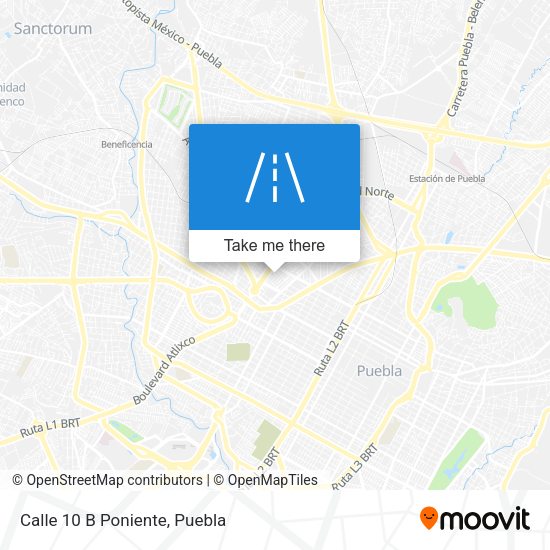 Mapa de Calle 10 B Poniente