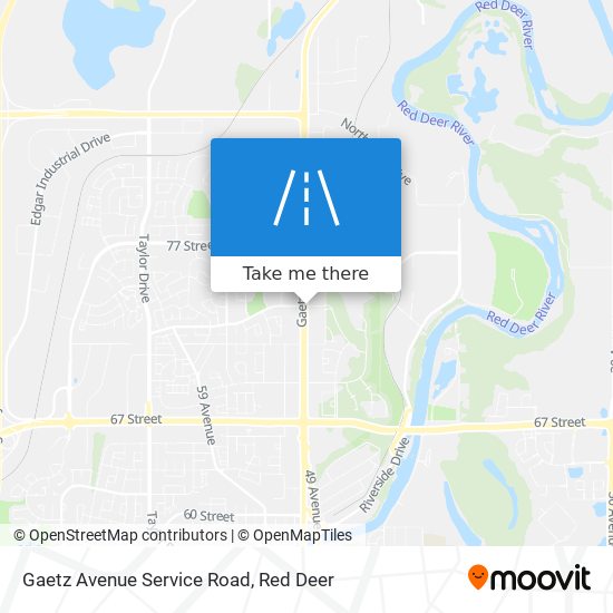 Gaetz Avenue Service Road map