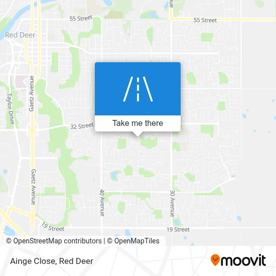 Ainge Close map