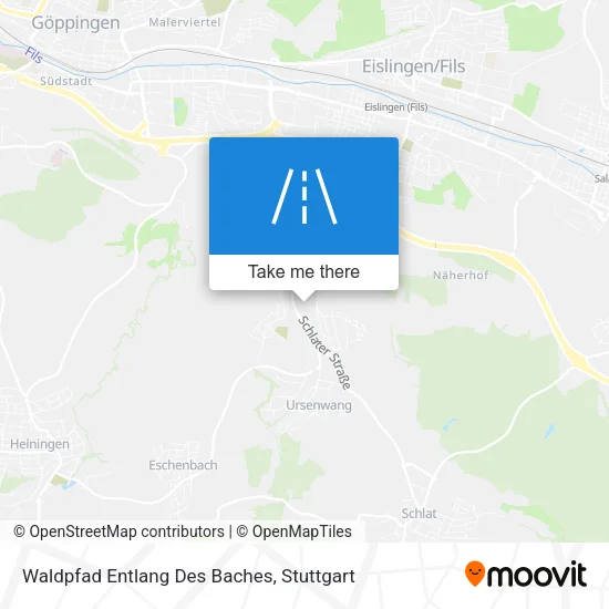 Карта Waldpfad Entlang Des Baches