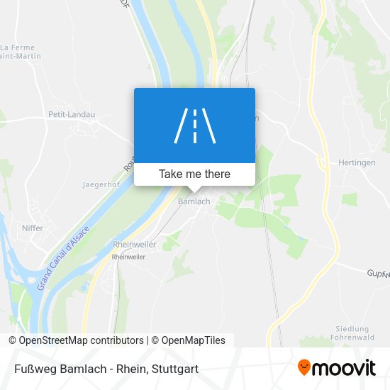 Fußweg Bamlach - Rhein map