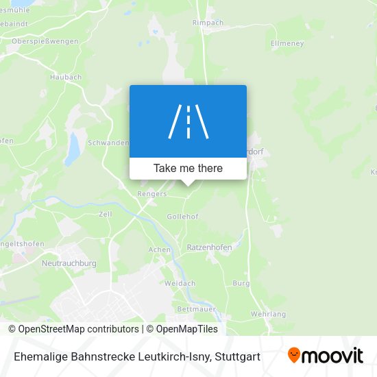 Ehemalige Bahnstrecke Leutkirch-Isny map