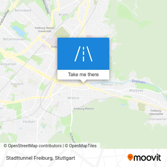 Карта Stadttunnel Freiburg